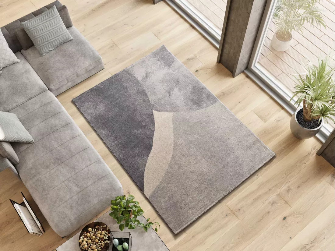 Tapis intérieur - géométrique - argent - 160 x 230 cm - MONIC