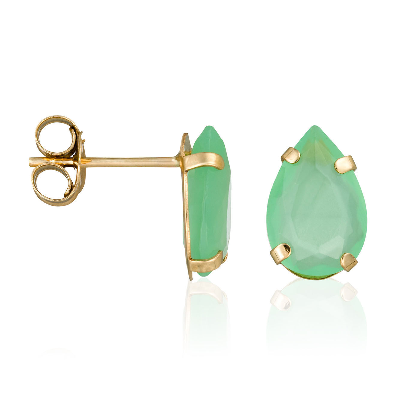 Instant d'Or Boucles d'oreilles Aya - Jade Verte or jaune