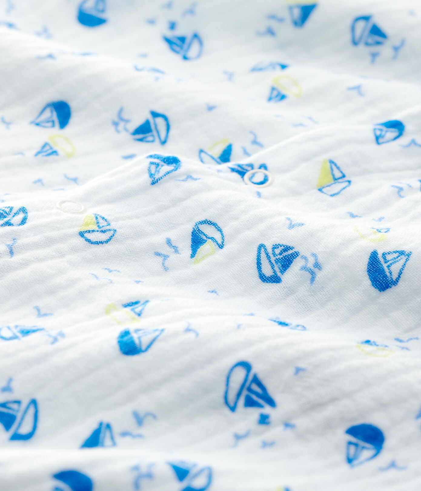 Combinaison longue bateau bébé en tissu couche en coton biologique