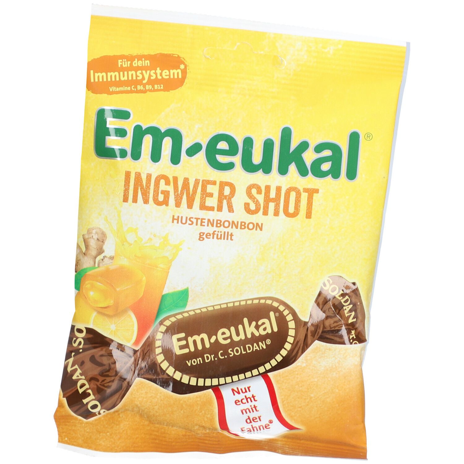 Em-eukal® Ingwer Shot Hustenbonbon gefüllt