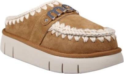 MOU Instappers Dames Bounce Clog Maat: 38 Materiaal: Suède Kleur: Cognac