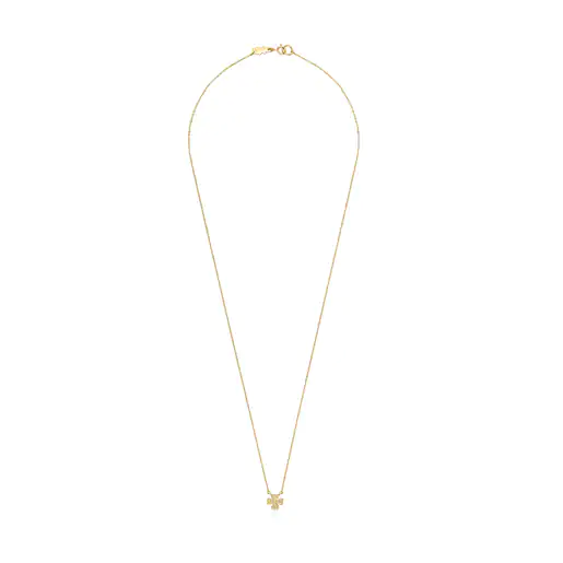 Colar TOUS Good Vibes Trevo de Ouro e Diamantes
