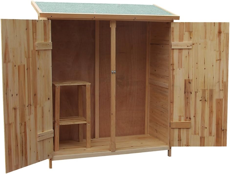 Wiltec Gerätehaus XXL Holz Gartenschrank für Gartengeräte inkl. Montagematerial Gartenhaus zur Aufbewahrung Geräteschuppen Geräteschrank