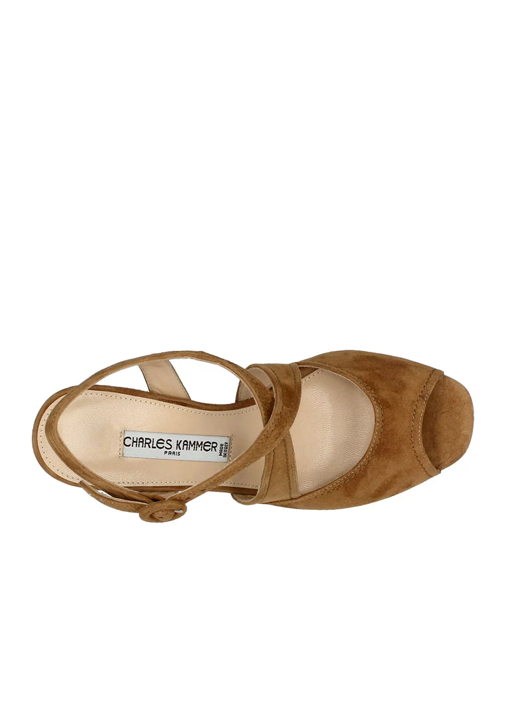 SANDALE VELOURS CAMEL