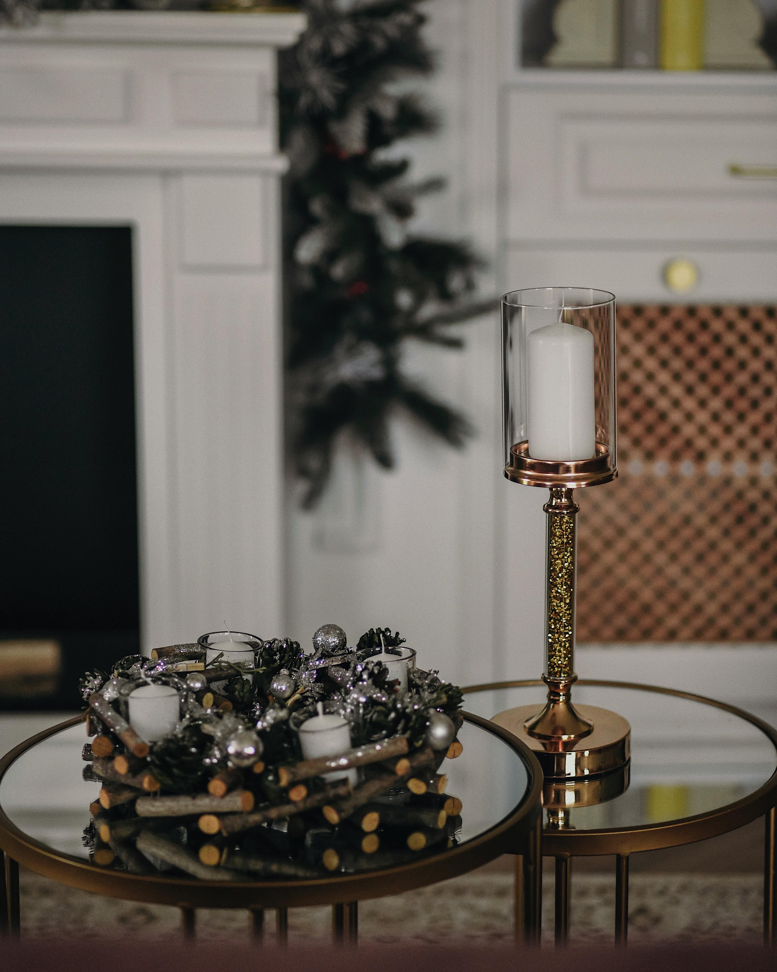 Kaarshouder ABBEVILLE Glas 41 cm Goud