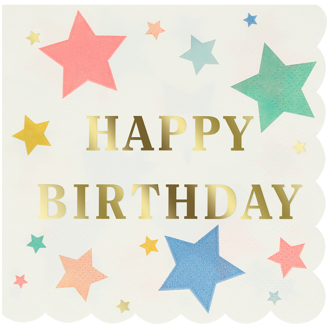 Meri meri servetjes happy birthday sterren
