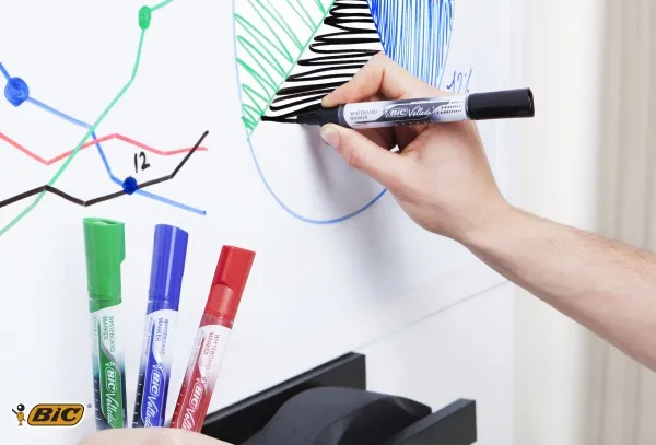 Whiteboardmarker BIC Velleda Pocket blå bred rund spids - (12 stk.)