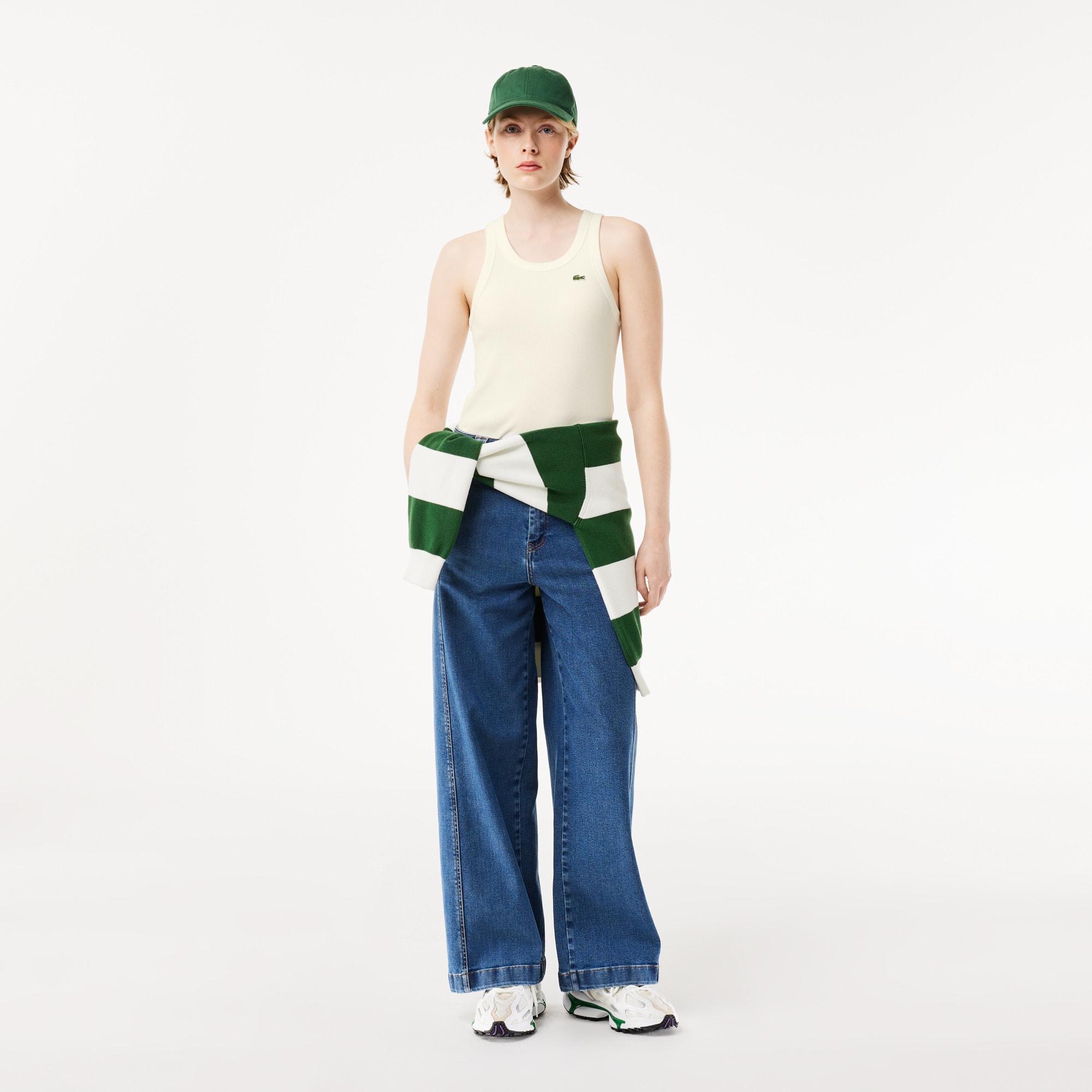 Débardeur femme Lacoste slim fit en coton biologique T-Shirts - Blanc - Lacoste - Femme