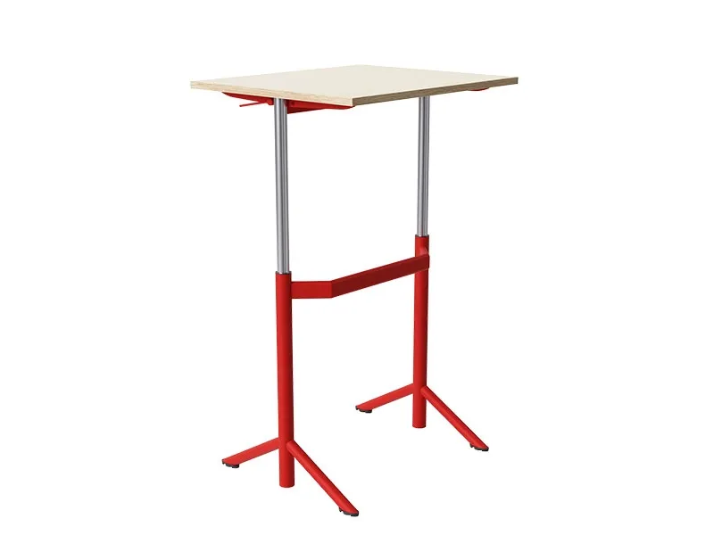 Elevbord Atlas 1132, 700x600mm, eg højtrykslaminat, rødt stel
