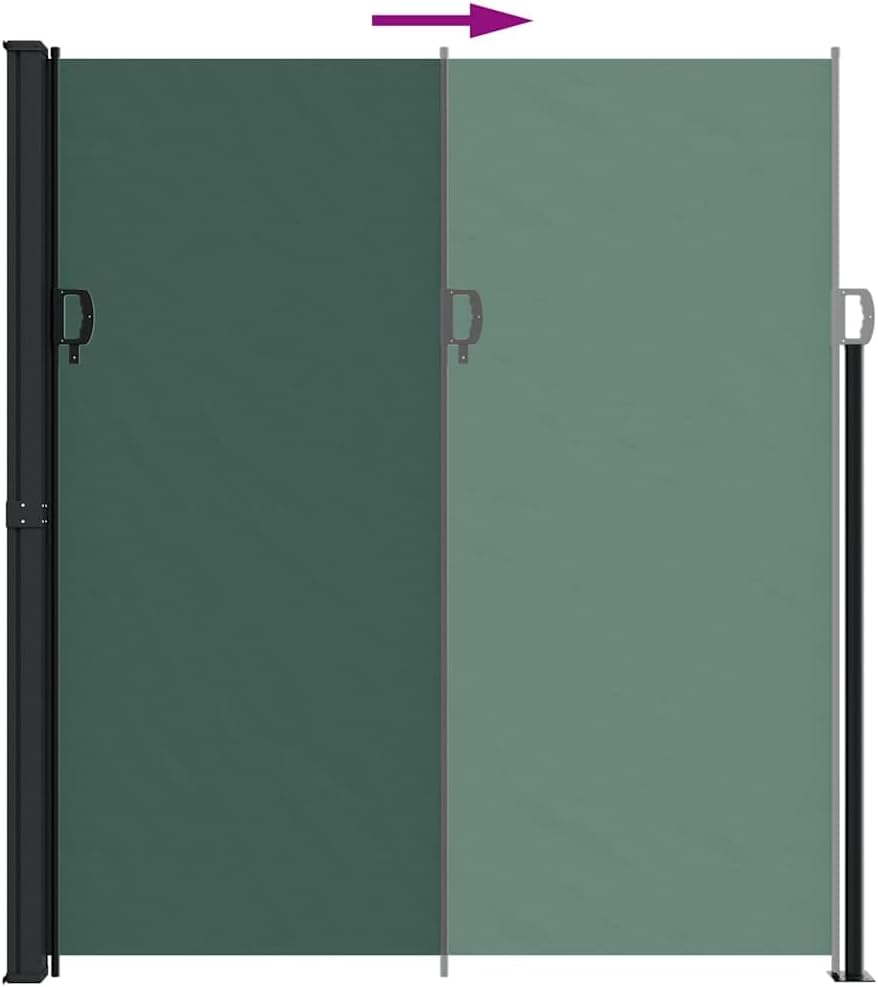 vidaXL Seitenmarkise, Sichtschutz Ausziehbar, Windschutz Sonnenschutz für Garten Balkon Terrasse, Seitenrollo Seitenwandmarkise, Dunkelgrün 220x500cm