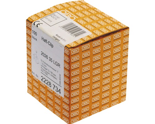 OBO plakclip 7-12 mm L35 grijs 100 stuks 2228734L35GR