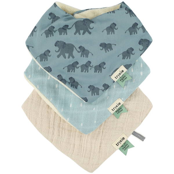 trixietrixie   Bandana Lätzchen 3er Pack Enchanting Elephant