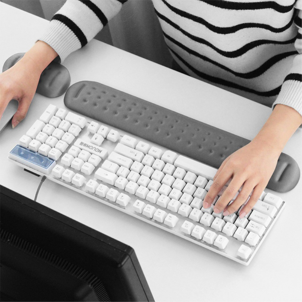 (35x7cm) Ergonomische Tastatur Handballenauflage Handgelenkschutz für Arbeiten am Computer - Schwarz