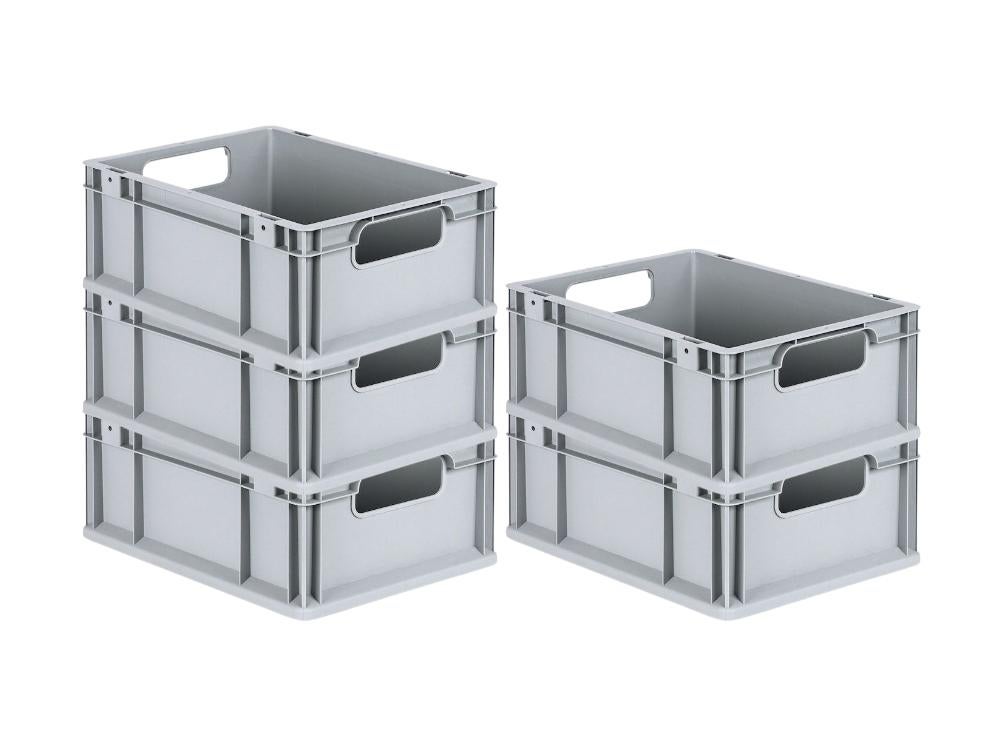 PROREGAL Voordeelset 5x Eurobox Nextgen Economy Handgrepen Open HxBxD 17 x 30 x 40 cm 16 Liter Euro Container Transportbox Transportcontainer