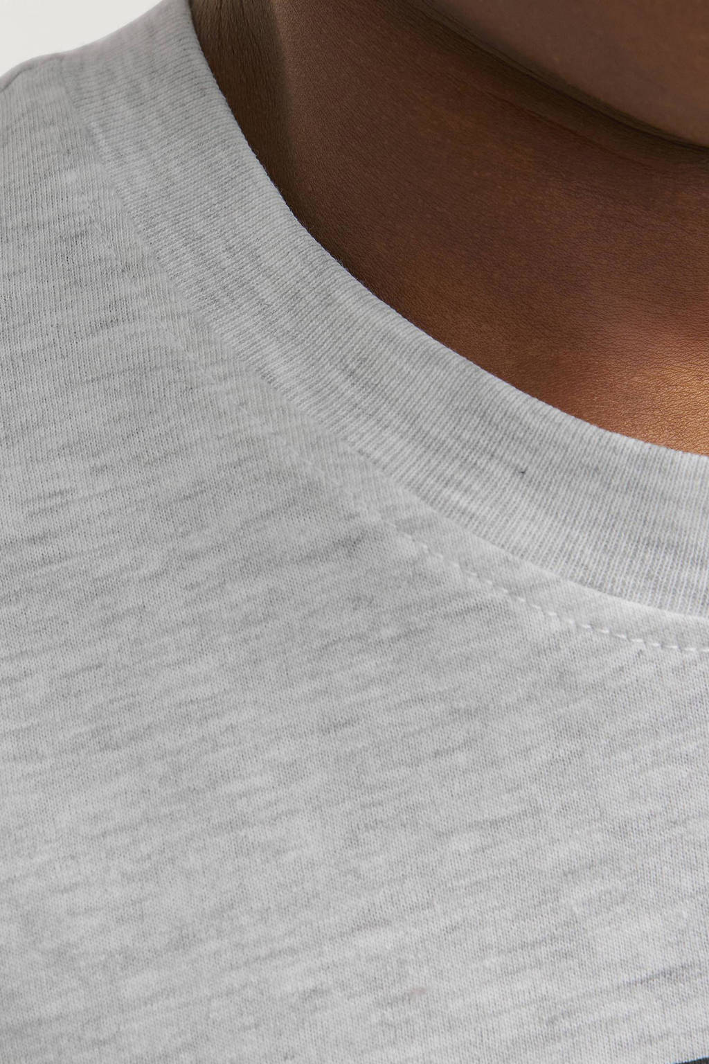 JACK & JONES T-shirt JJEJOSHmet tekst grijs