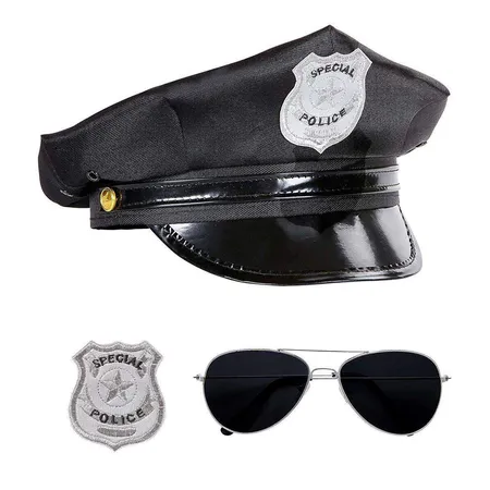 Widmann Police Set, Mütze, Brille Dienstmarke