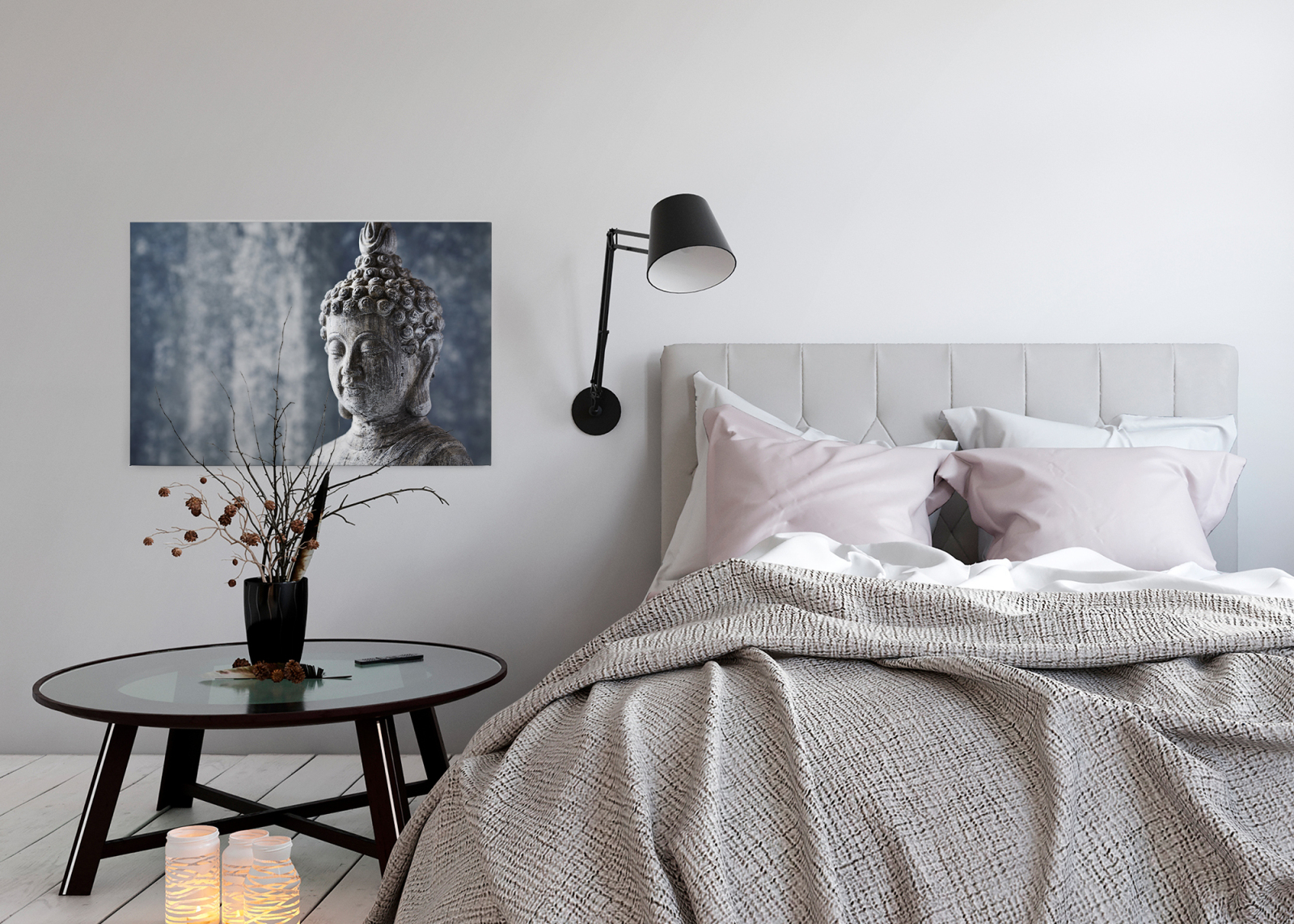 Leinwandbild ASIEN - blau-grau - 90x60 cm