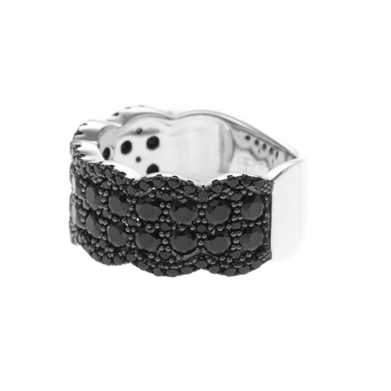 Bague effet ondulé noir
