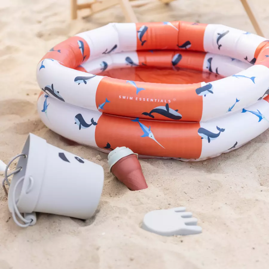 Swim Essentials Aufblasbarer Pool Red-White Whale 60 cm