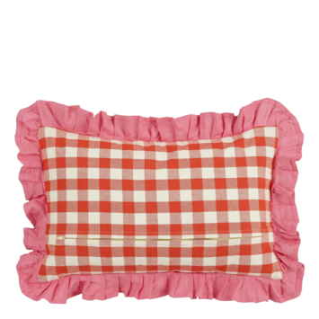 Kussen ruit rood - l55xb35xh10cm
