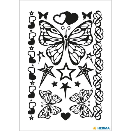 HERMA Classic Tattoo Sticker Black Butterfly