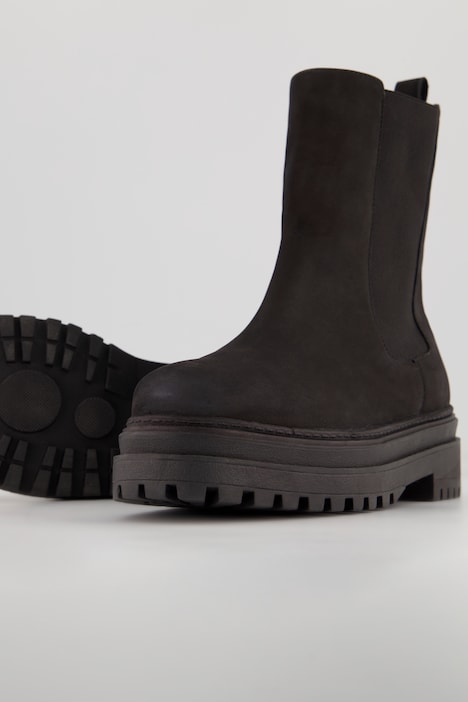 Stiefelette, Elastikeinsatz, Nubukleder, Weite H