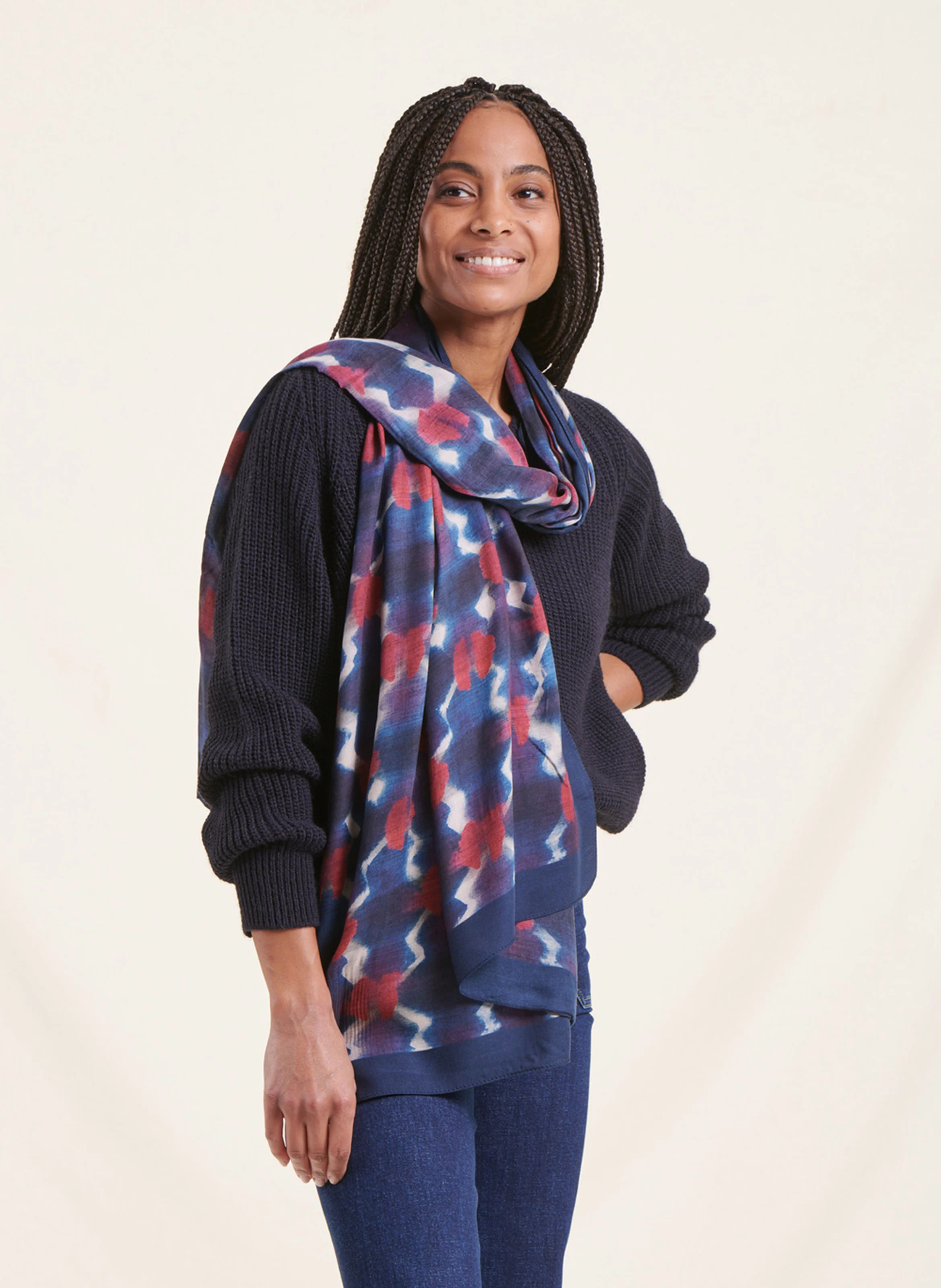 Foulard imprimé | Bleu