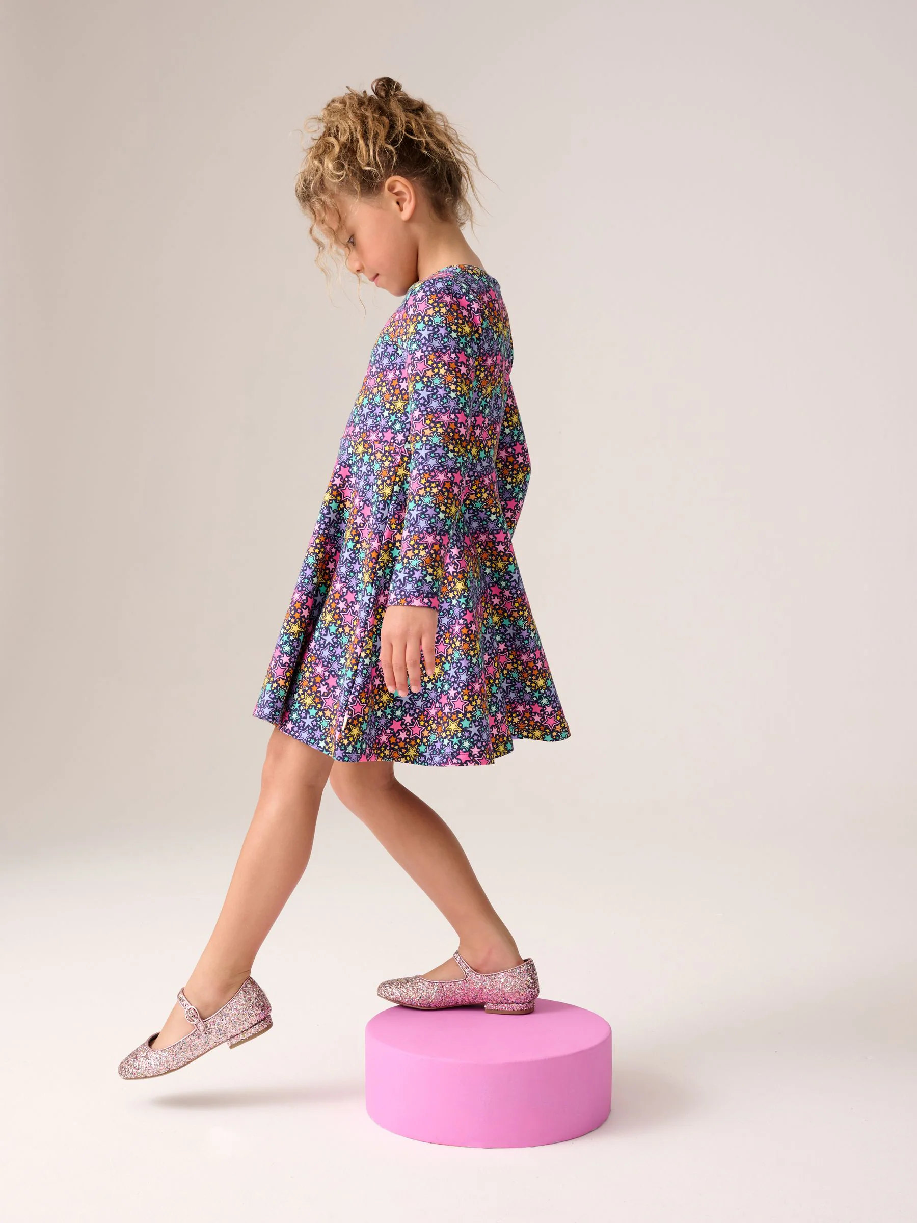Marineblauw - Little Bird by Jools Oliver Skater-jurk met lange mouwen