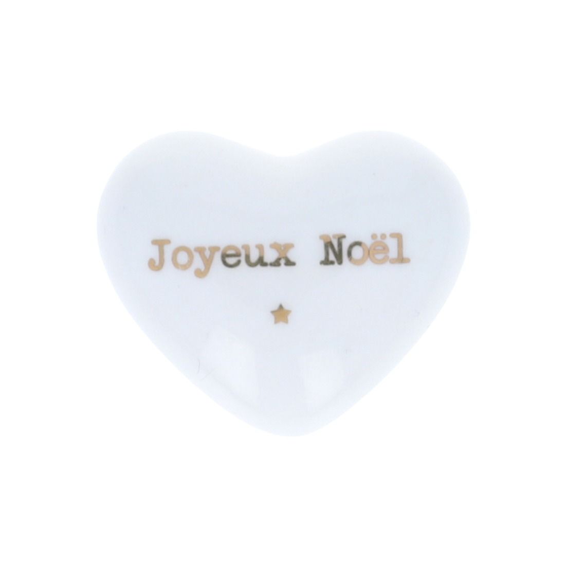 Cœur en céramique blanc et doré 