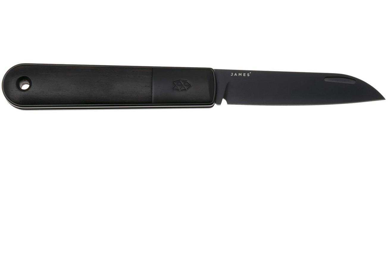 The James Brand The Wayland KN115121-00, Black CPM-S35VN, Ebony Wood zakmes