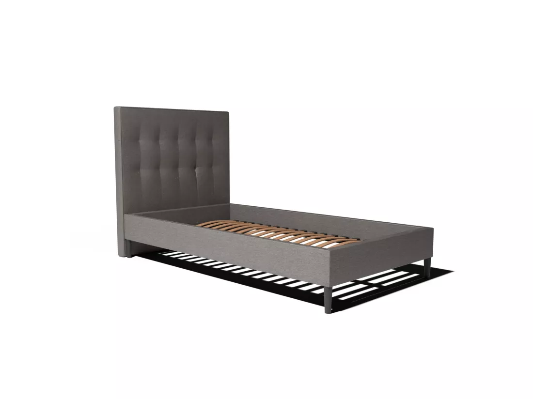 Ensemble lit + tête de lit 80x200cm - Anthracite - Collection Léa - Morphea