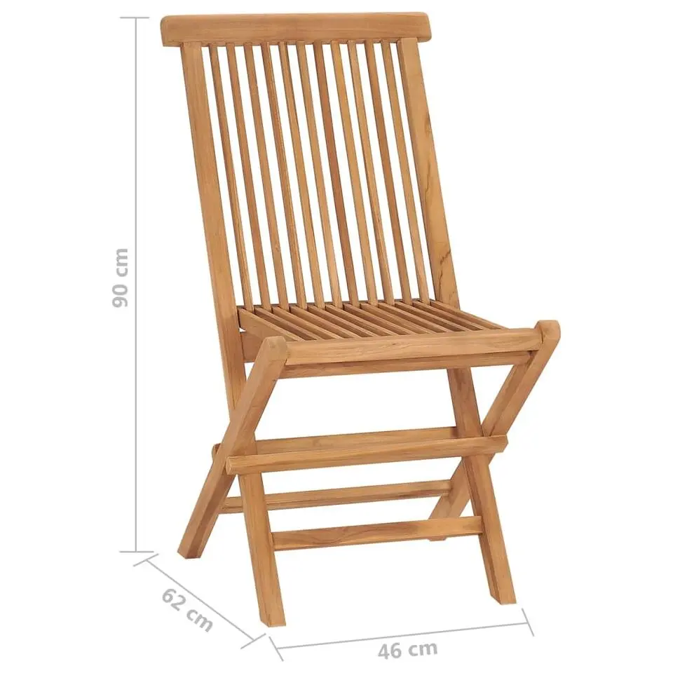 vidaXL - Tuinstoelen - Bruin - Hout - 2 stuks - Inklapbaar
