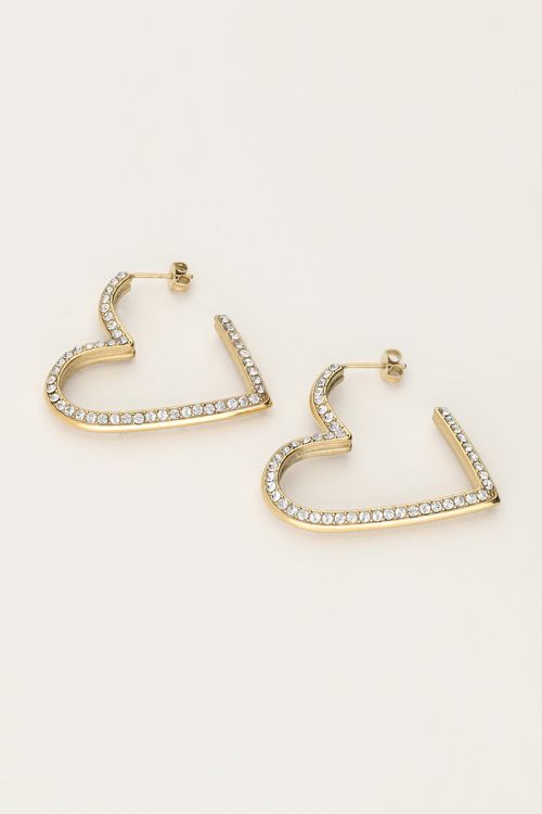 Starry oorbellen hart met strass