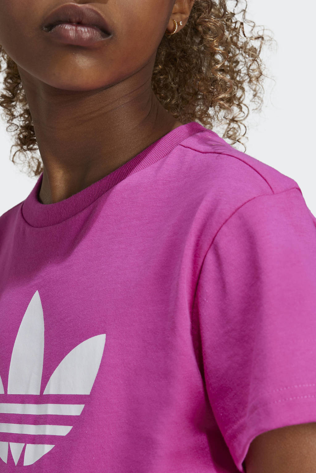 adidas T-shirt Trefoil met logo fuchsia