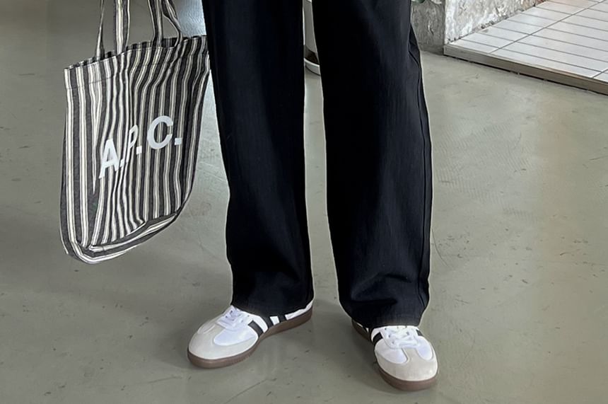 Orungeetun - Mid Rise Plain Wide Leg Pants