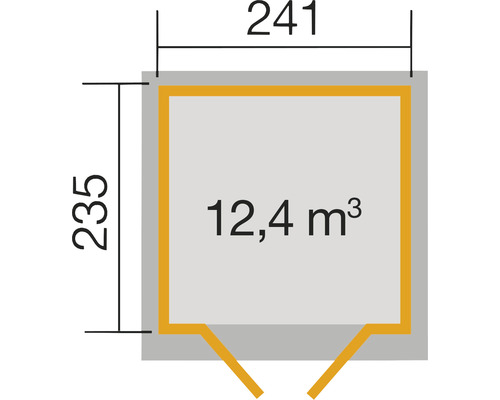 Weka 122 tuinhuis, maat 2, inclusief vloer, 285 x 270 cm, grijs