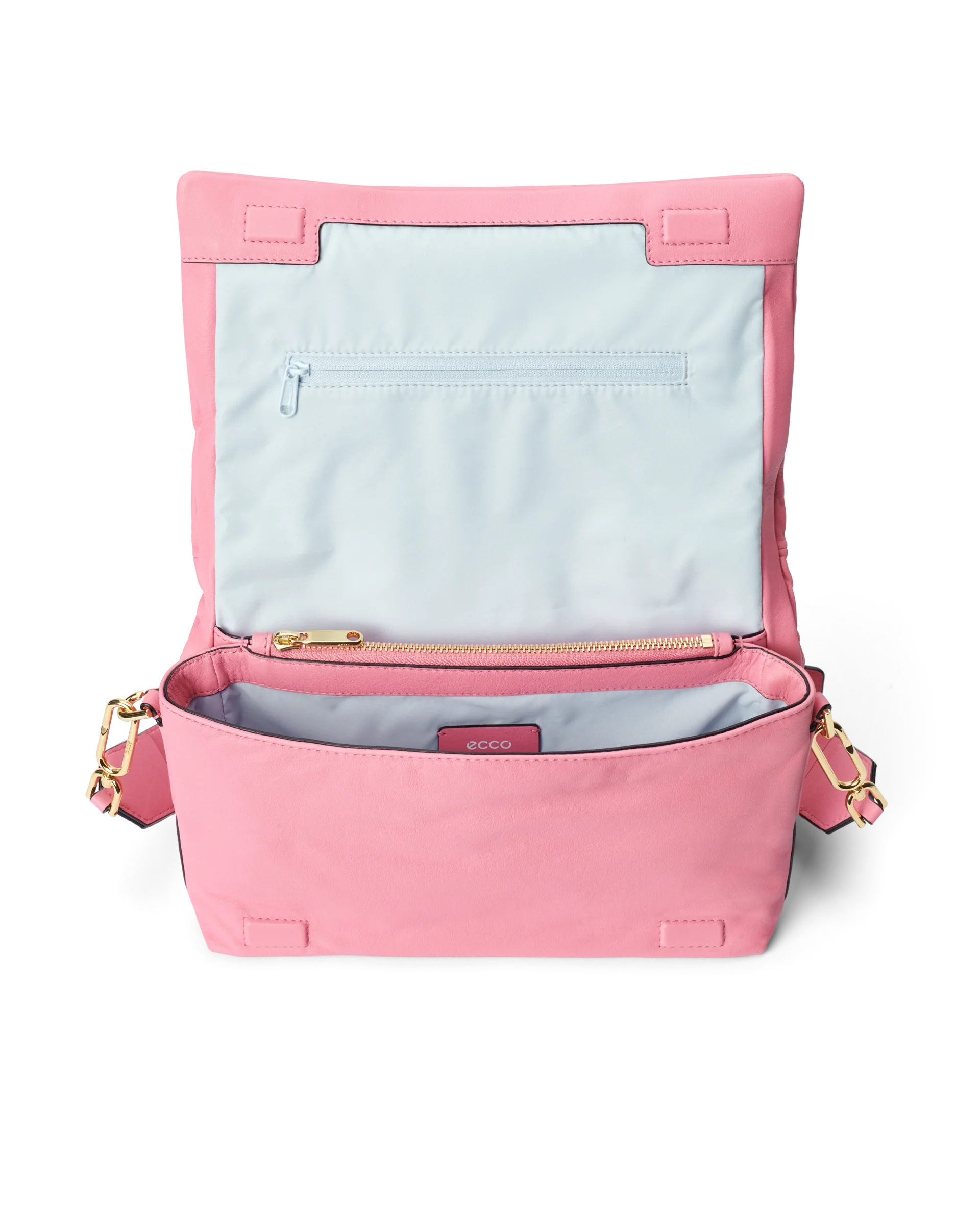 ECCO Pinch Bag Umhängetasche aus Leder Pink 18,5X29,5X12,5 cm