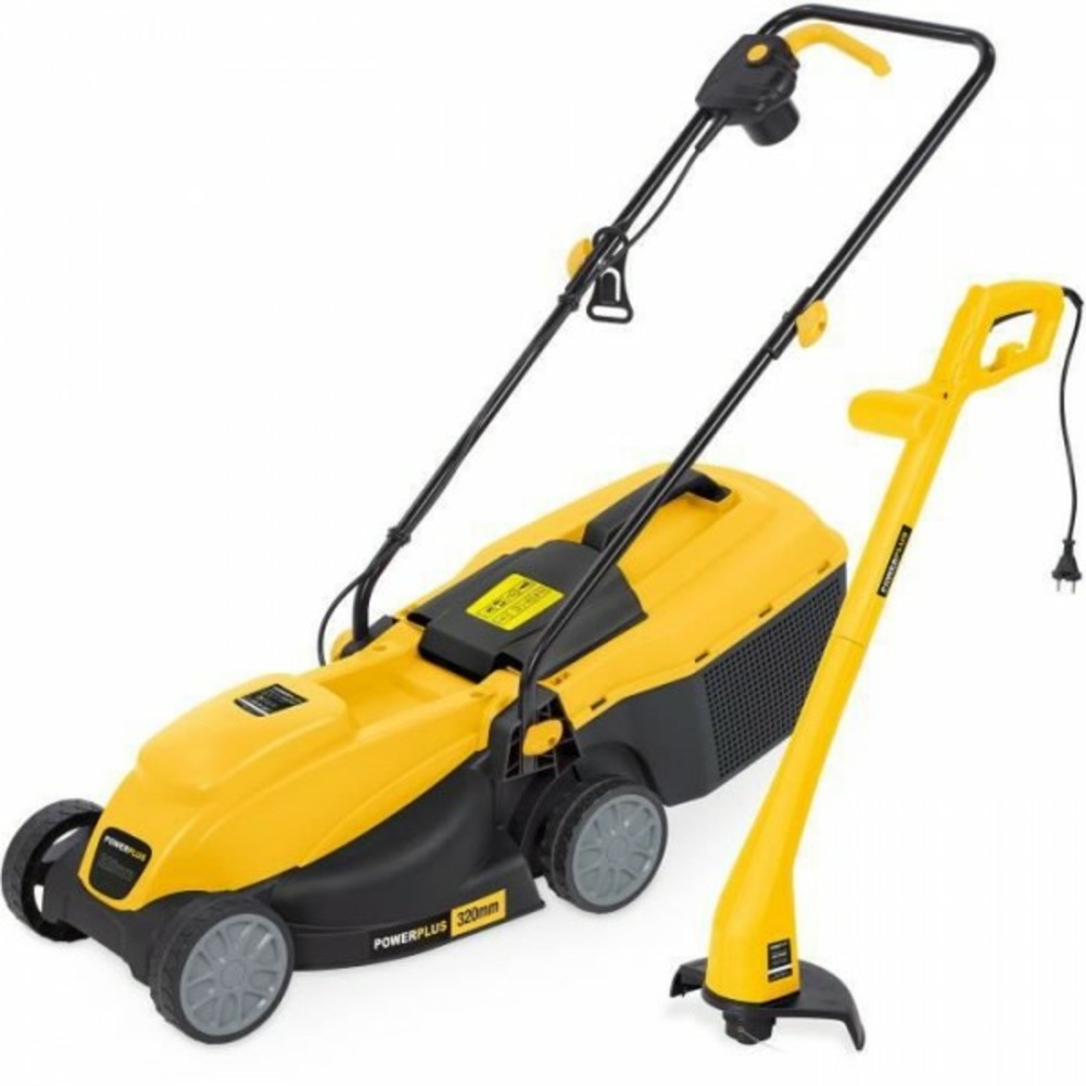Tondeuse a gazon powerplus gazon et coupe-bordure électrique powxg6212t - a gazon 1300w & 32 mm ø et coupe-bordures 250w & 22
