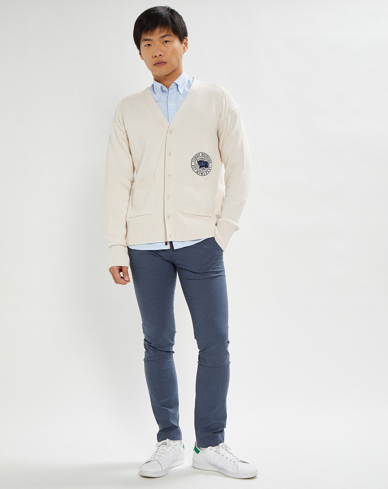 Tommy Hilfiger Cardigan Wavy Flag écru