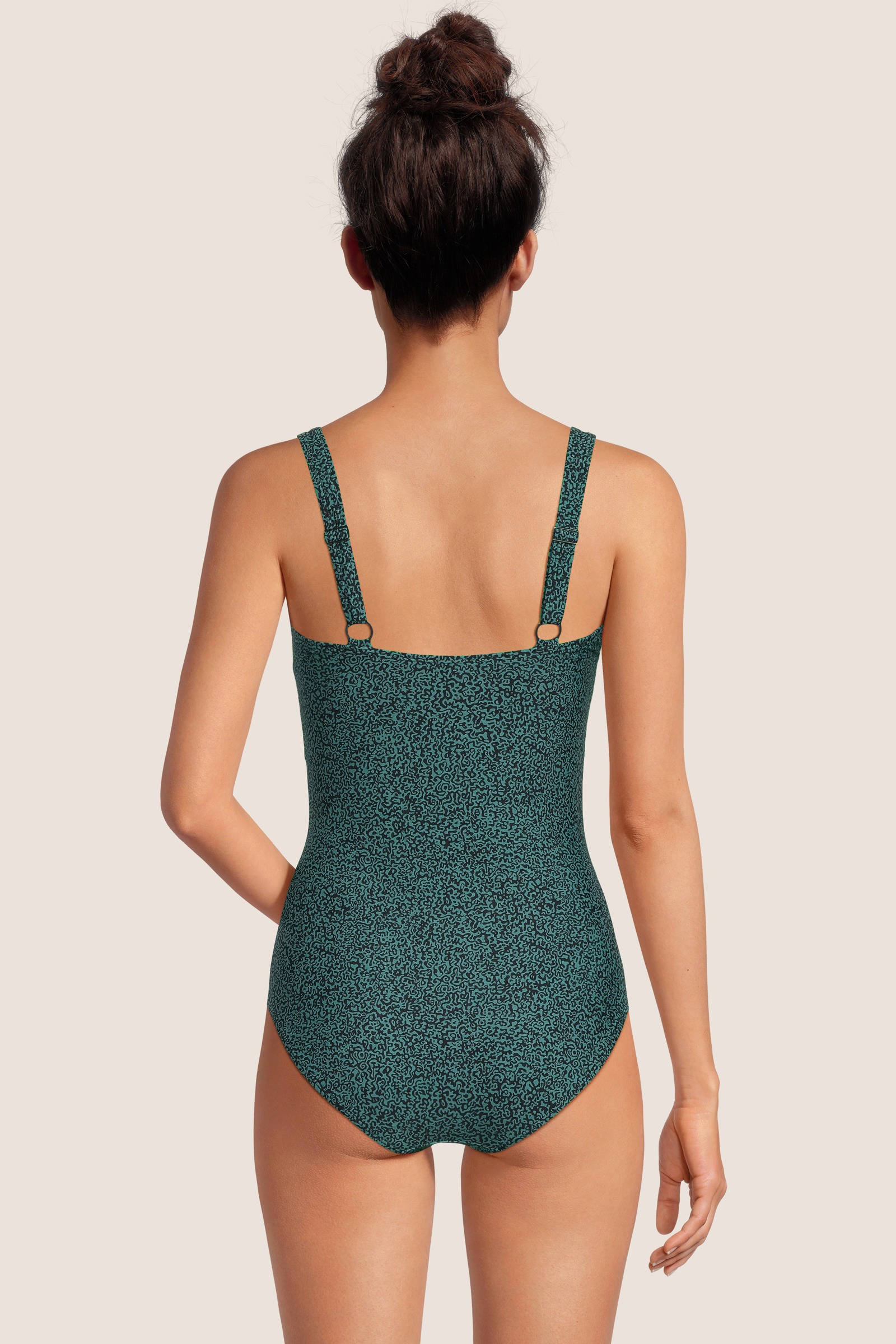 BEACHWAVE corrigerend badpak groen/zwart