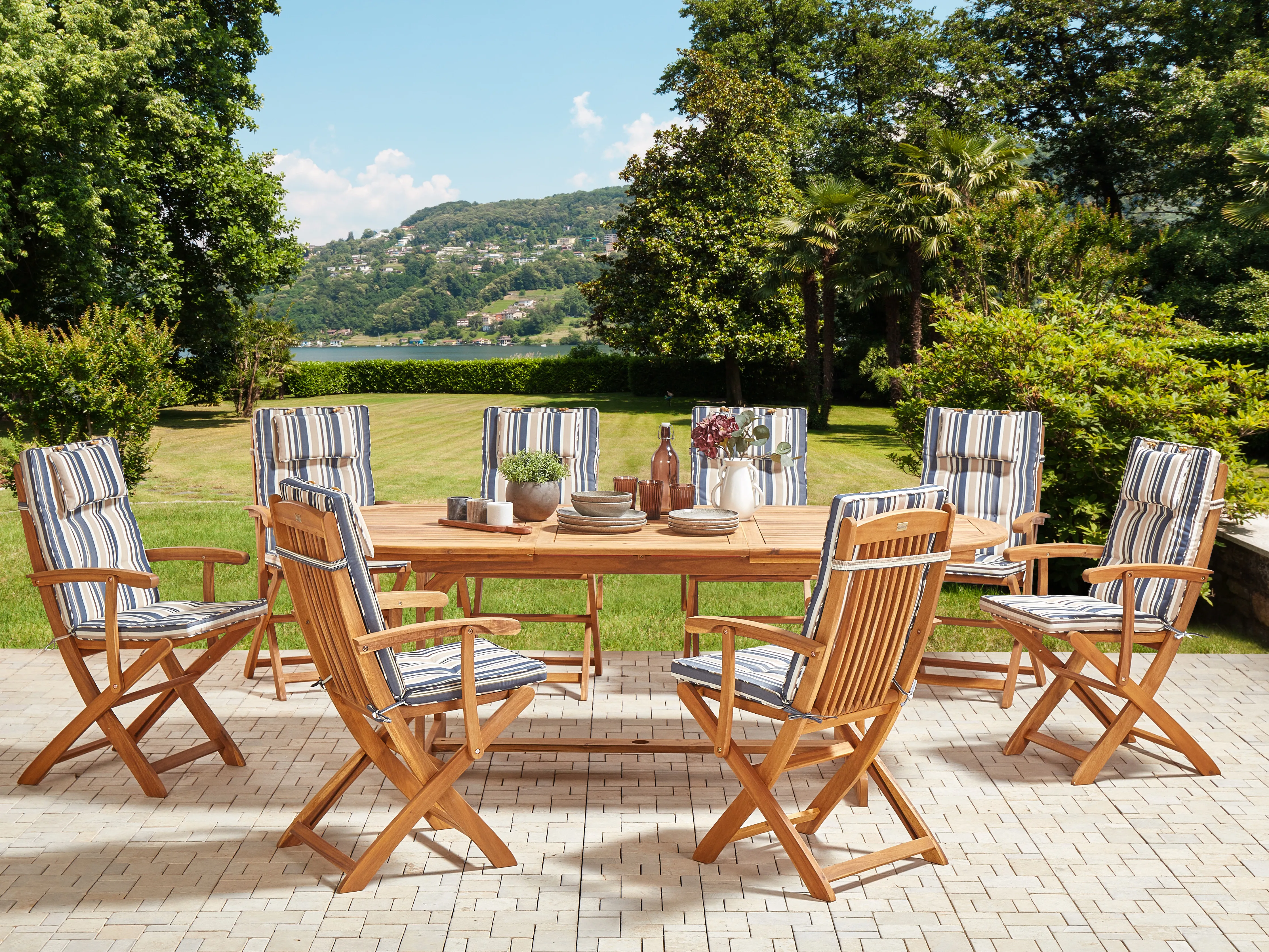 Tuinset 8-zits MAUI II met kussens Acaciahout Meerkleurig