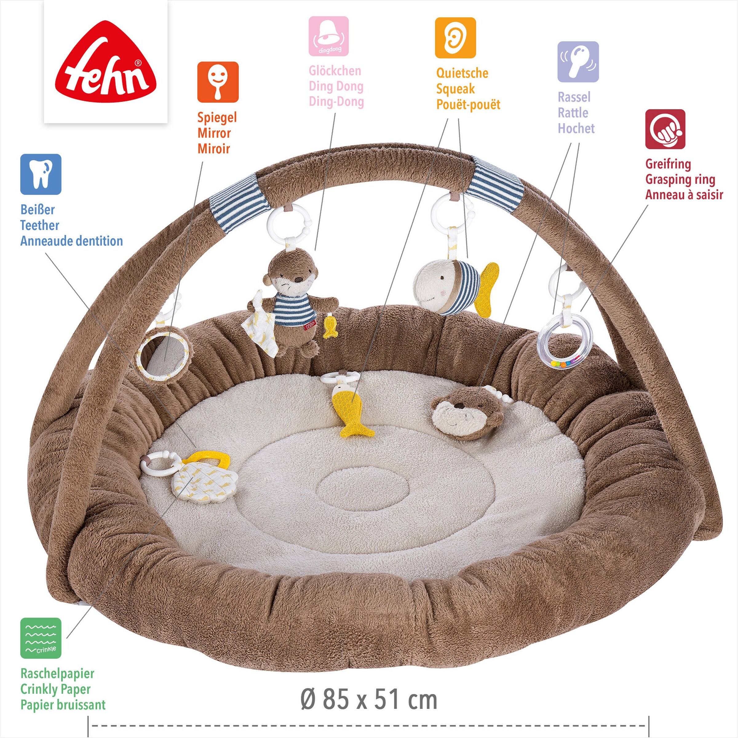 Fehn Spielbogen mit 3-D-Activity-Nest Otter Theo