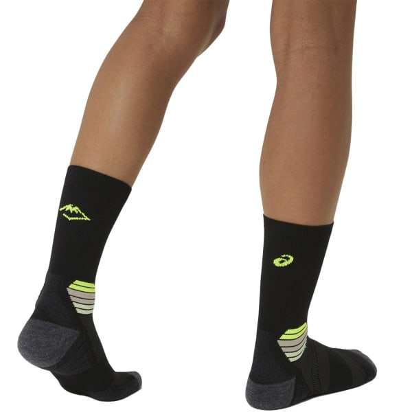 Chaussette running ASICS FUJITRAIL RUN CREW SOCK PERFORMANCE BLACK/SAFETY YELLOW