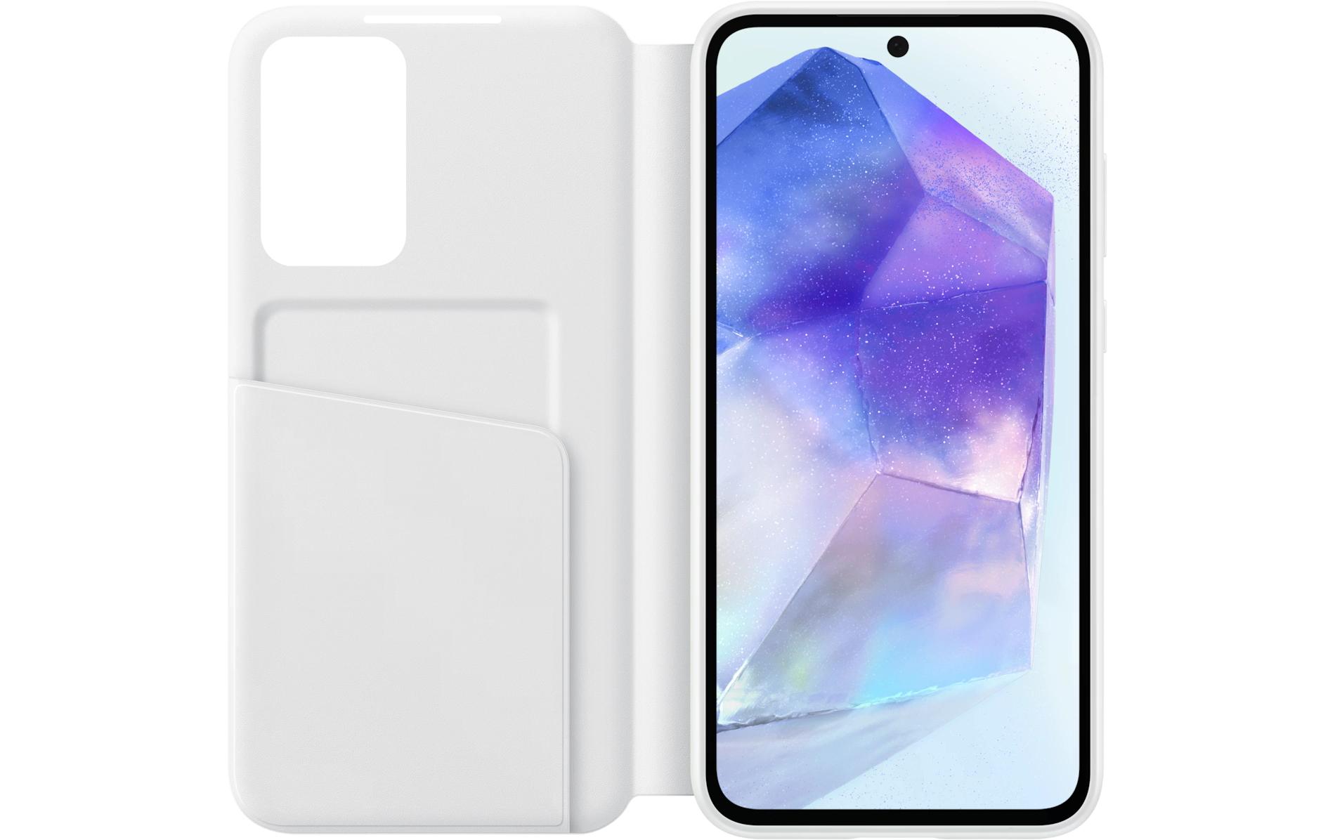 Book Cover Smart View Galaxy A55 5G WeissSchutzhülle mit Sichtfenster für das Samsung Galaxy A55 5G