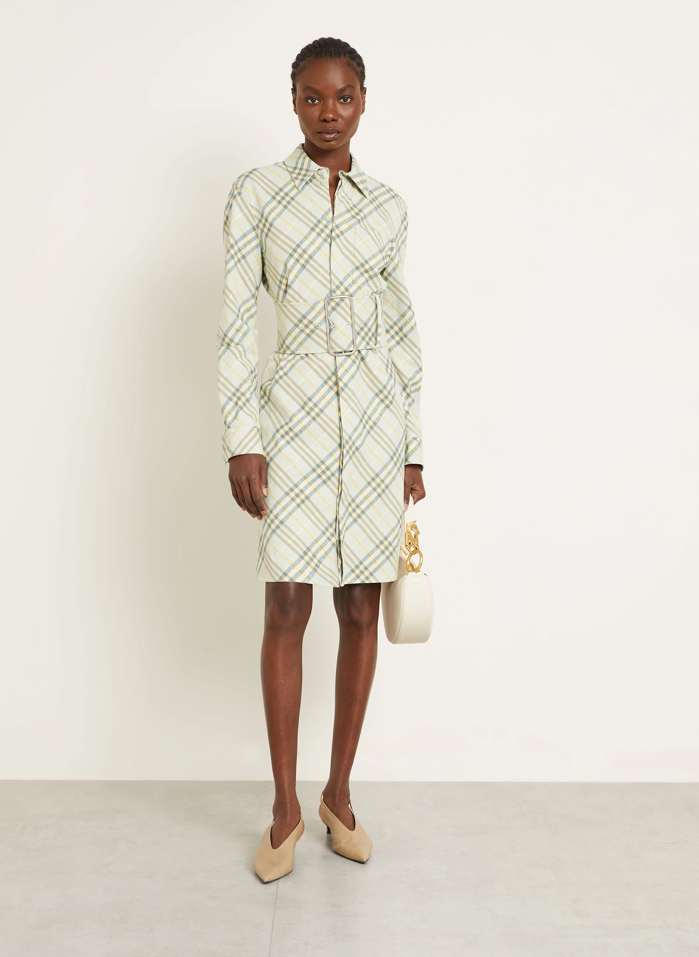 BURBERRY Hemdblusenkleid aus Leinen