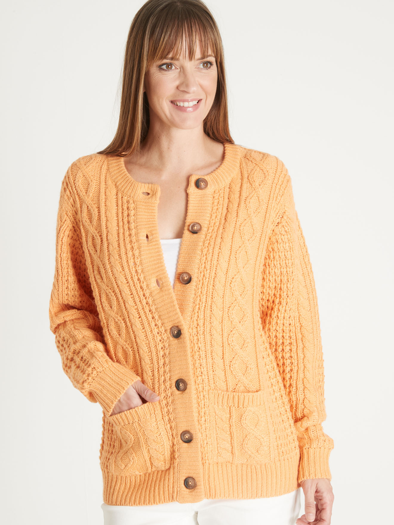 Cardigan torsadé col rond