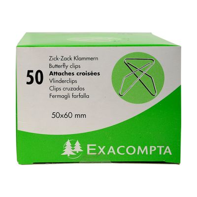 Exacompta - 50 Trombones attaches croisées - 50 x 60 mm