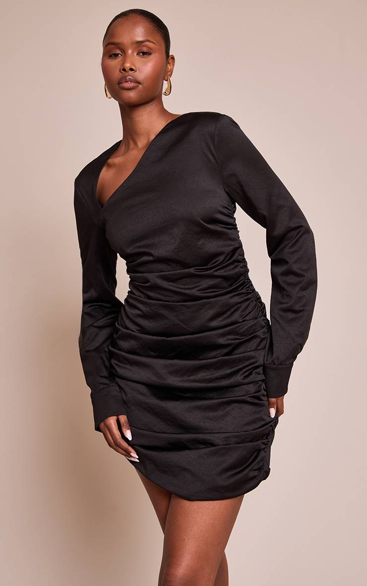 Noir Robe Moulante Texturée