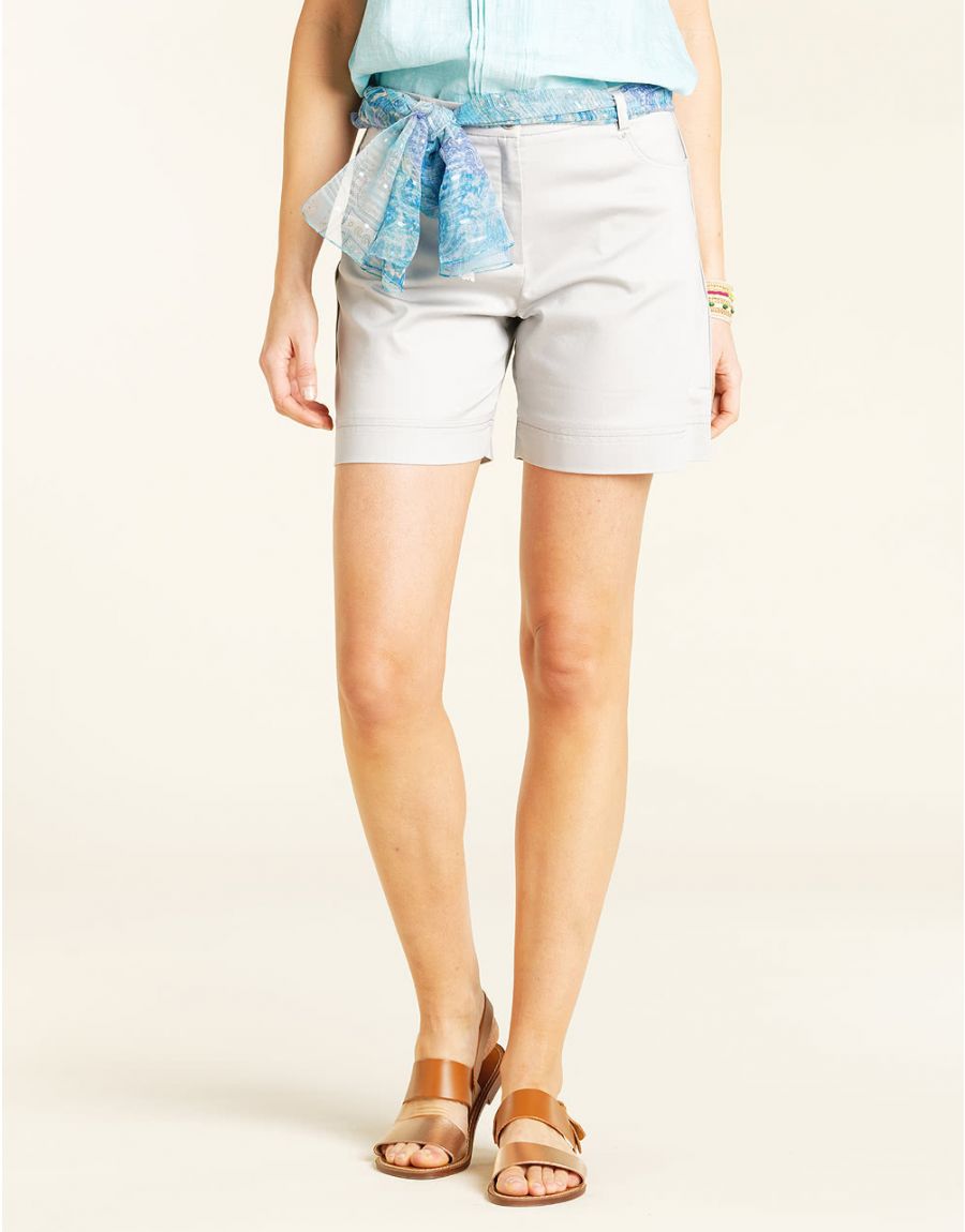 Short coton gris
