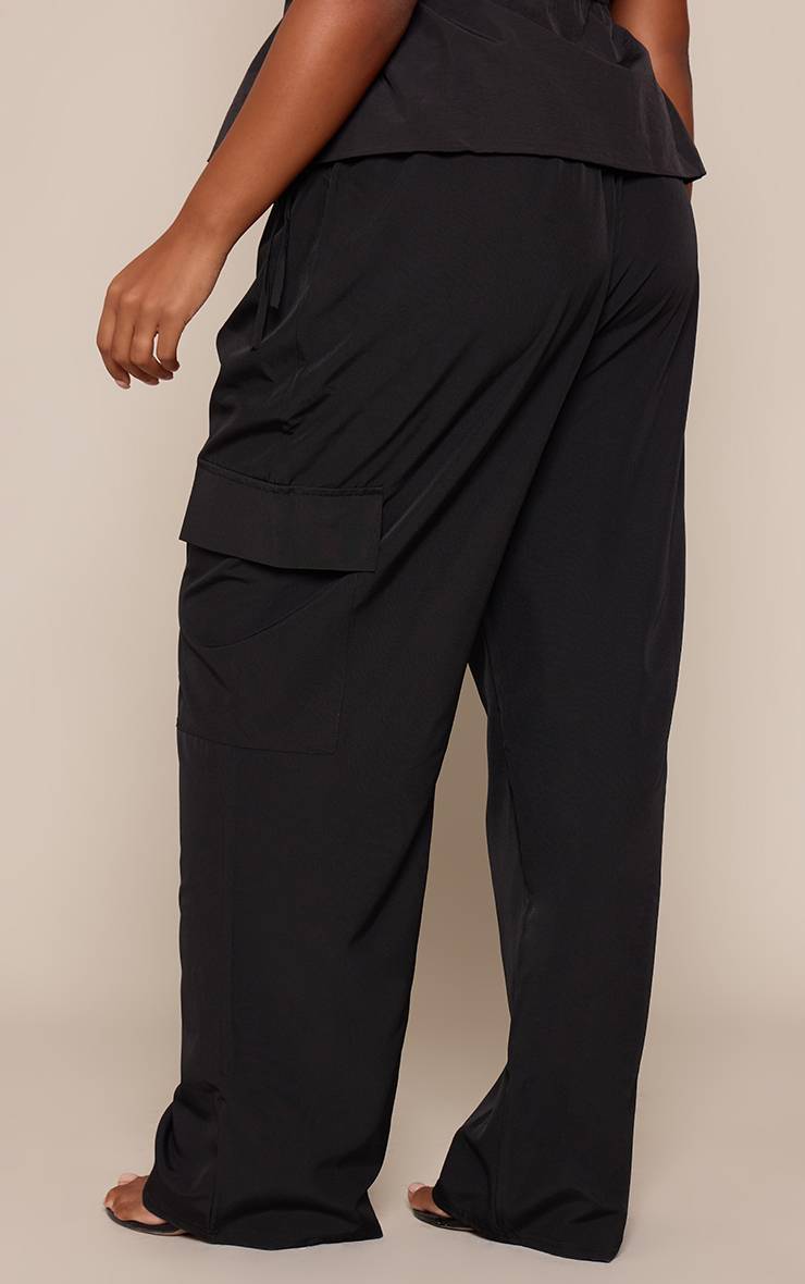 Noir Pantalon Cargo Léger Grande Taille